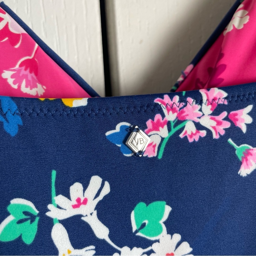 Vera Bradley Reversible One Piece Floral Swimsuit Women’s 16 | XL Blue Pink Boho - Picture 6 of 15